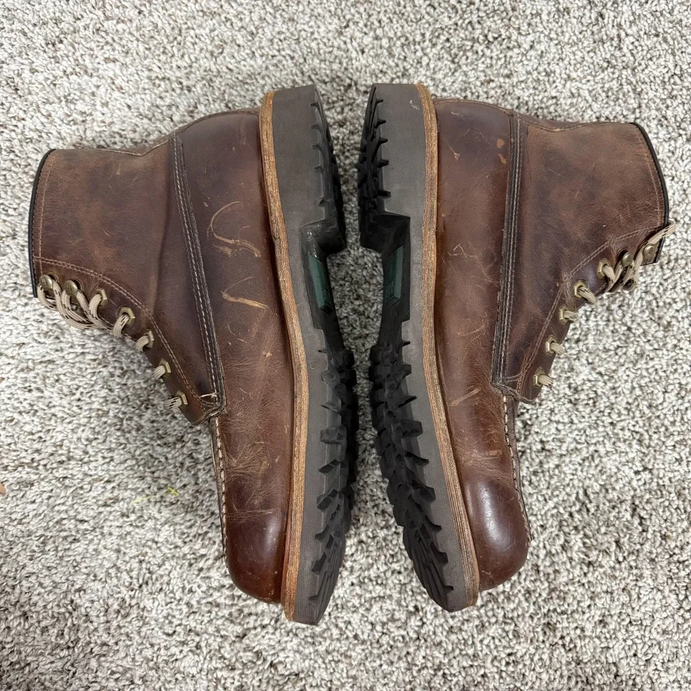 Frye Dakota Boots Mens Size 10.5 Brown Leather Mid Lace Moc Toe Lug Sole